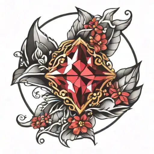Ruby Gem Stone Surrounded
