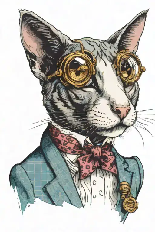 Cat In A Suit With A Monocle Looking Fancy