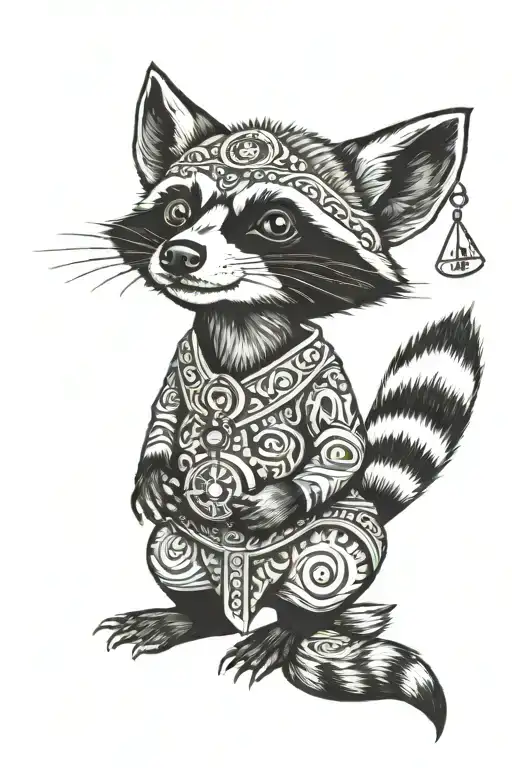 Trippy Raccoon With Third Eye Doing Dmt Magic Mushrooms Mescaline