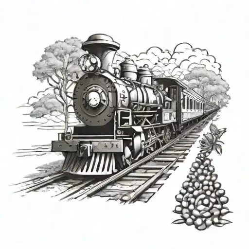 Outback Train Track With Rosery Beads Detailed Drawing