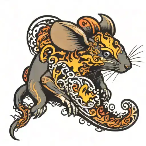 Computer Mouse Design Symbolizing Fire