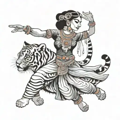 Kathak Dancer With Tiger