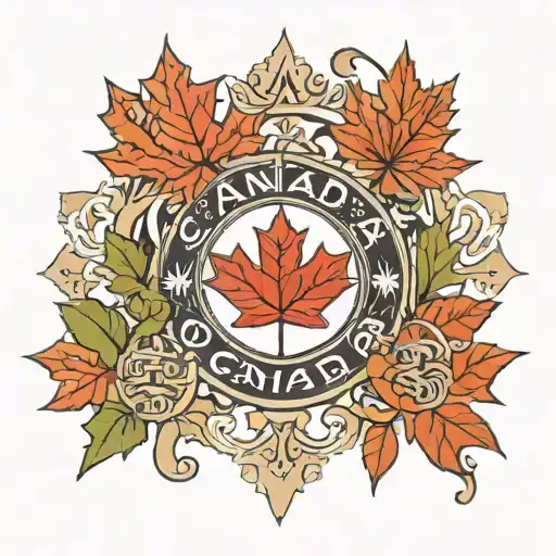 Olympic Rings With Canada Maple Leaf And 444
