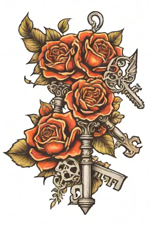 Key And Flowers