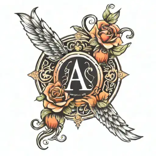 Create A Tattoo On A Girls Back With The Initials Aa