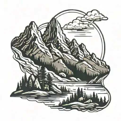 Wind River Mountain Range Silhouette