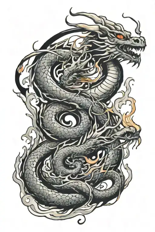 Dragon Made From Fire Coming