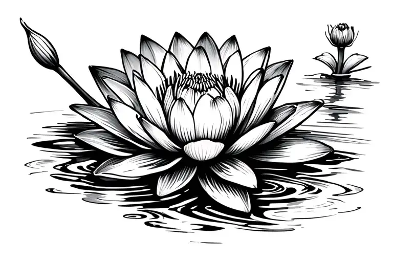 Water Lily With Long Stem