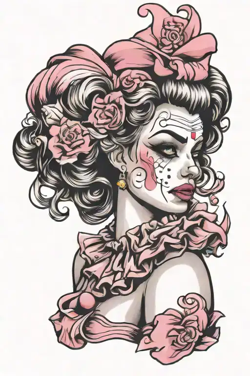 Clown Pinup Girl Pink
