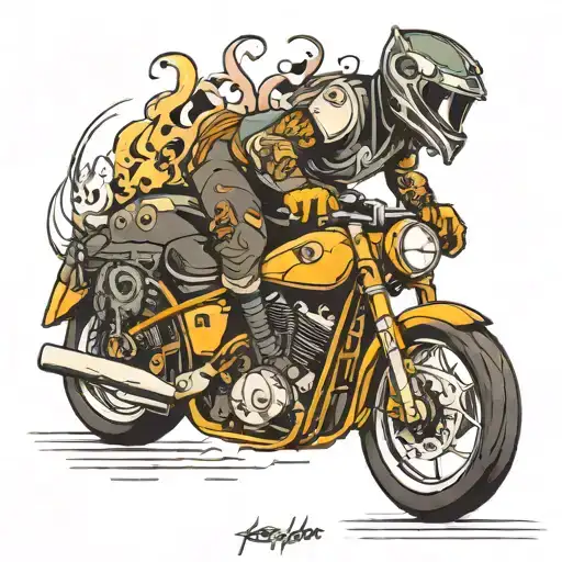 Motorcycle Riding Away