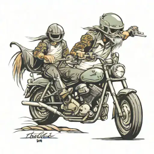 Motorcycles Riding Away