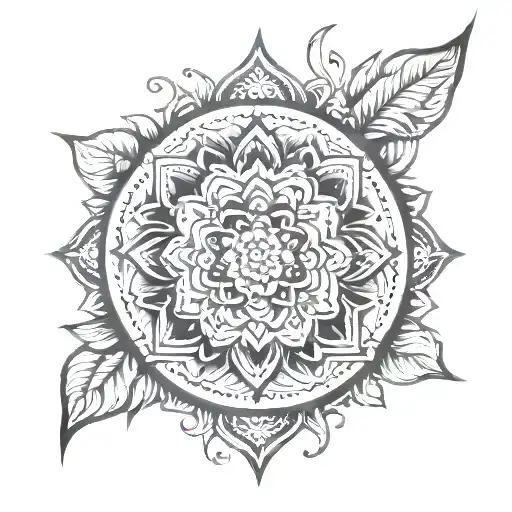 Mandala Tattoo Women Thigh