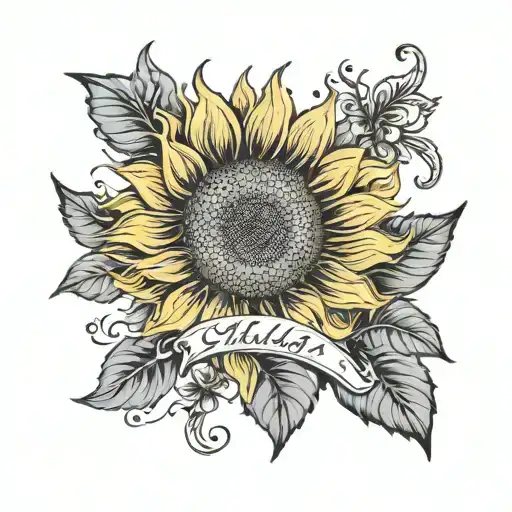 Sunflower With Name Nilda