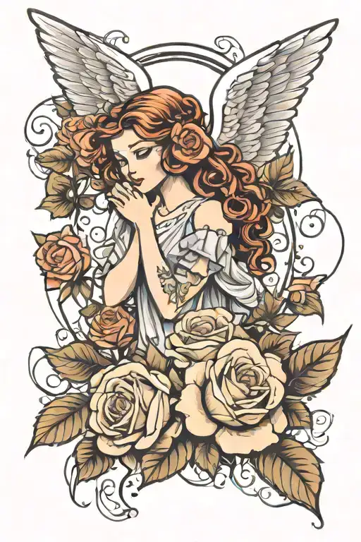 Angel And Roses