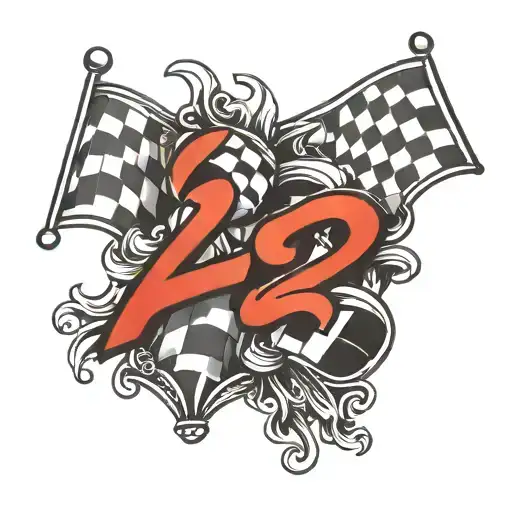Checkered Flag And Numbers 521