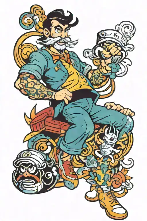 Old School Cartoons Leg Sleeve