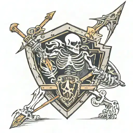 Skeleton With Shield And Spear