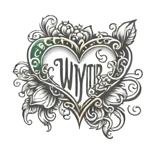 The Name Wynter With Hearts Surrounded