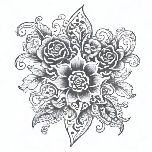 Intricate Floral Swurly Fancy Hand Design
