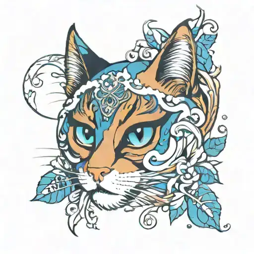 Cat Eye Blue Winter Happy