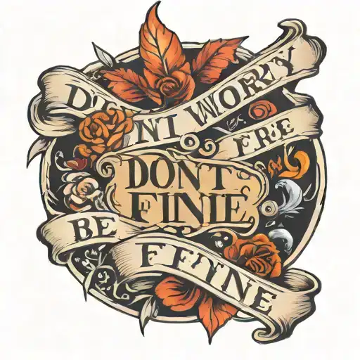 Mid-fancy Text Tattoo Don't Worry I'll Be Fine