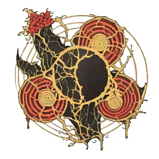 Vinyl Record Broken Kintsugi Minimalist