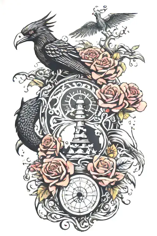 Roses Dragon Coil Waterfall Flowing Pyramid Big Tree Crows Moon Yinyang Hourglass Whale Wheel Chair