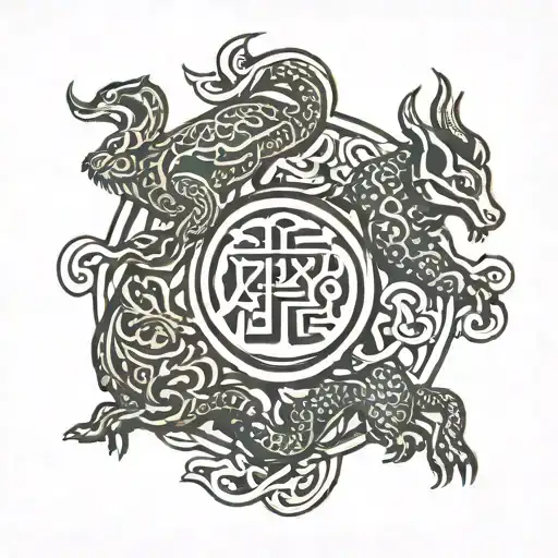 Chinese Zodiac Symbol Intertwined
