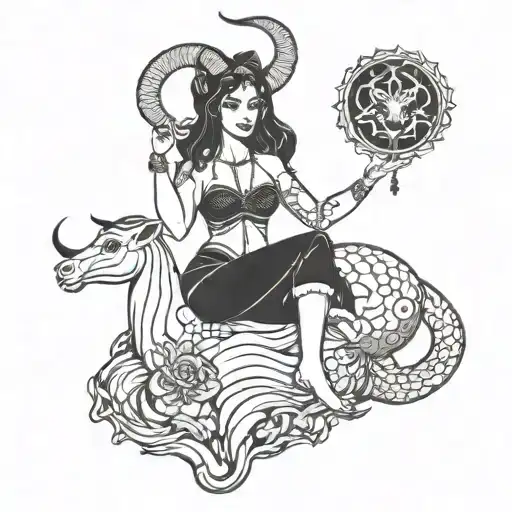 Black Capricorn Goddess Sexy Fit