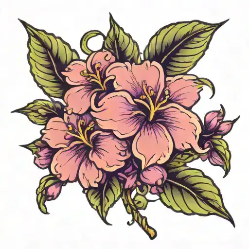 Violet Flower With The Stem Aishah