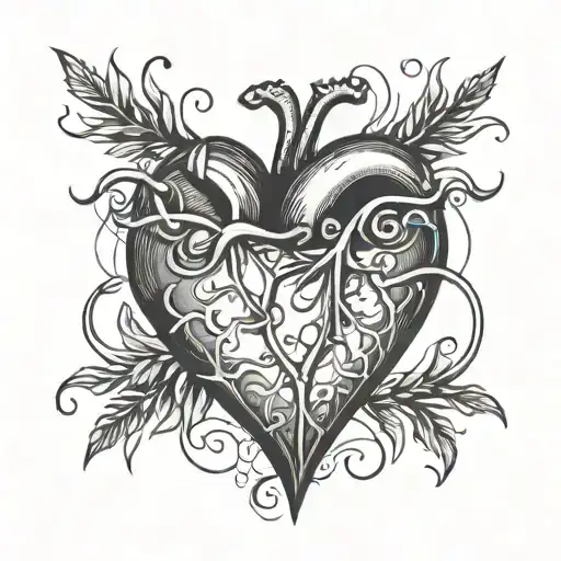 Heart With A Heartbeat Line Intertwined