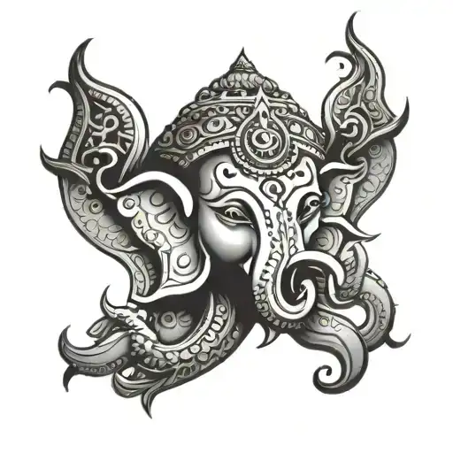 Om With Ganesh Face