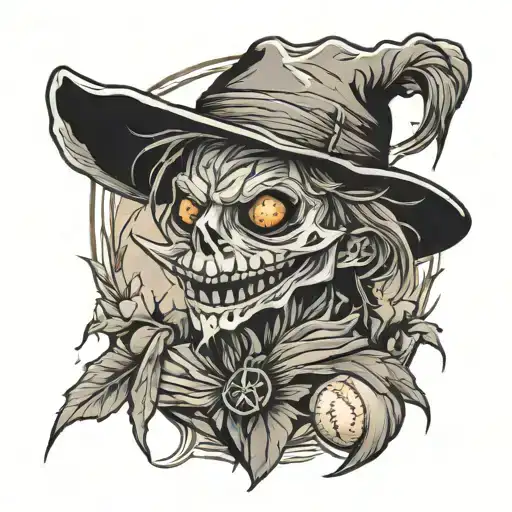Scarecrow With A Baseball Cap On