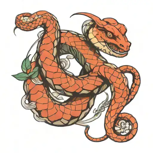 L L With Wrapped Snake Wrapped