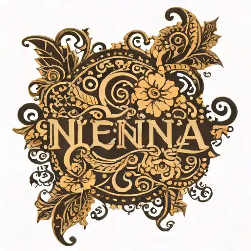 Henna Design Featuring Name Written