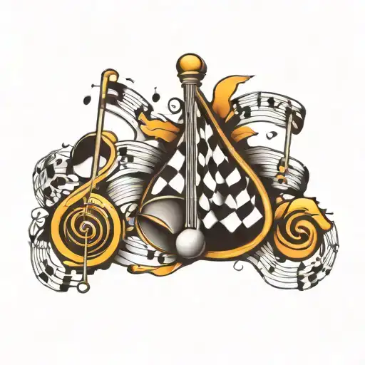 Checkered Flag Music Notes
