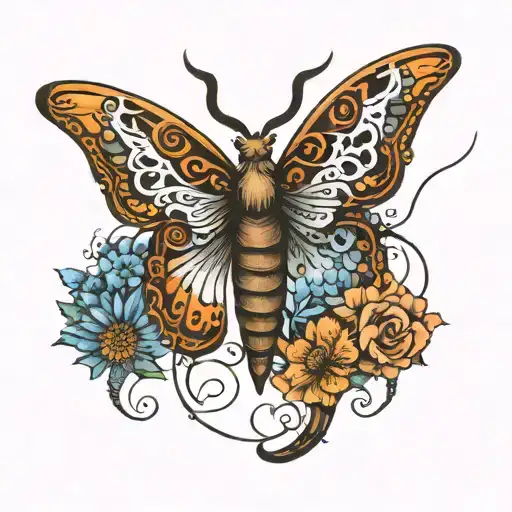 Longhorn With Semi Colon Butterfly