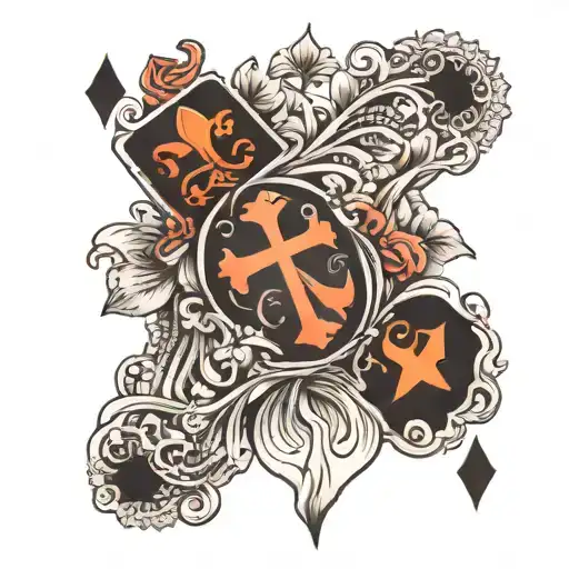 Playing Card And Cross