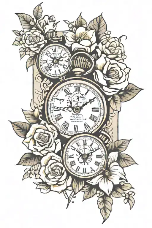 Stopwatch Books And Flowers Blooming
