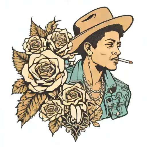 Bruno Mars Holding A Rose