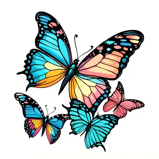 Butterflies Flying