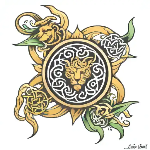 Leo Sign Tattoo Celtic Inspired
