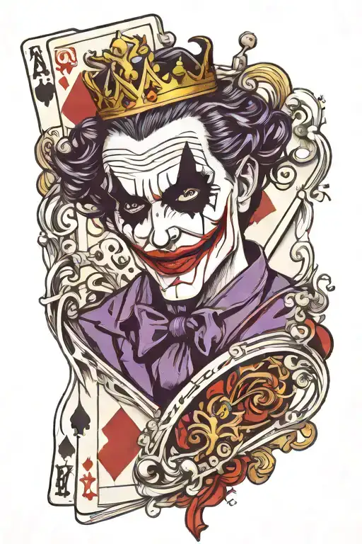 Attractive Male Joker Playing Card With Crown