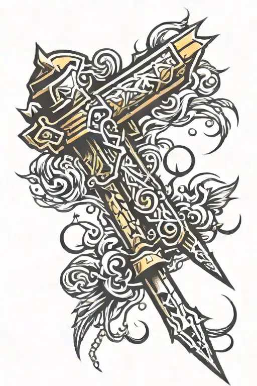 Weapon With Thunder Lightning Bolt