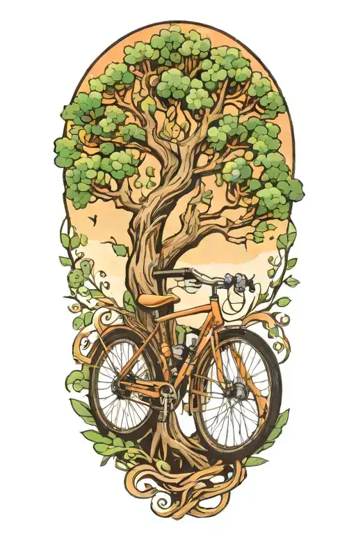 Bicycle With A Tree Intertwined