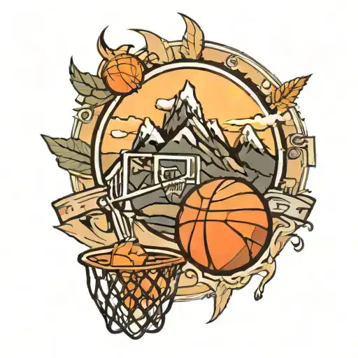 Basketball And Mountain