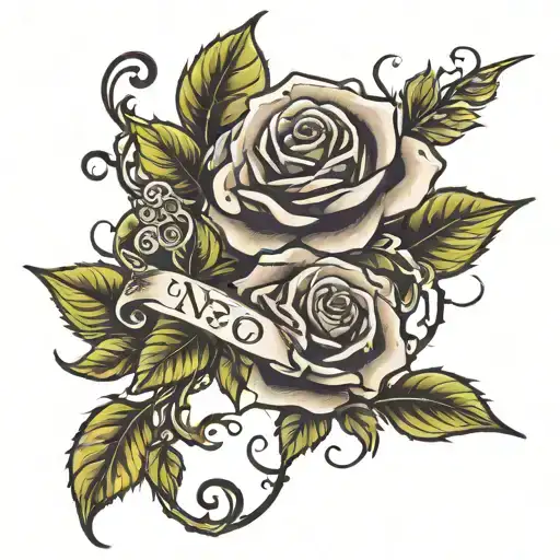 Rose And Thorn Vine With Name