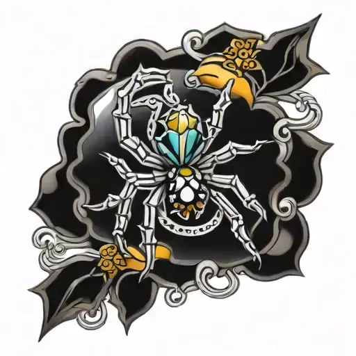 Ring Chain Spider Topaz