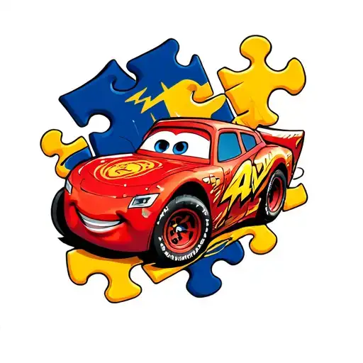 Lightning Mcqueen And Autism Puzzle Pieces