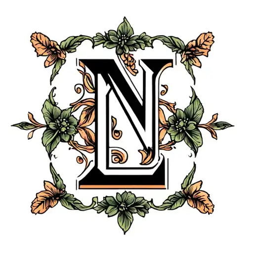Letters With N S L In A Traditional Style
